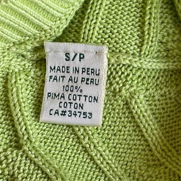 FAIRWAY & GREENE -  V-Neck Sweater - Bright Green - Picture 4 of 4